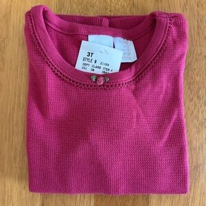 🛑NWT Cherokee Long Sleeve Thermal Weave with Rosebud/Stitching at Neckline